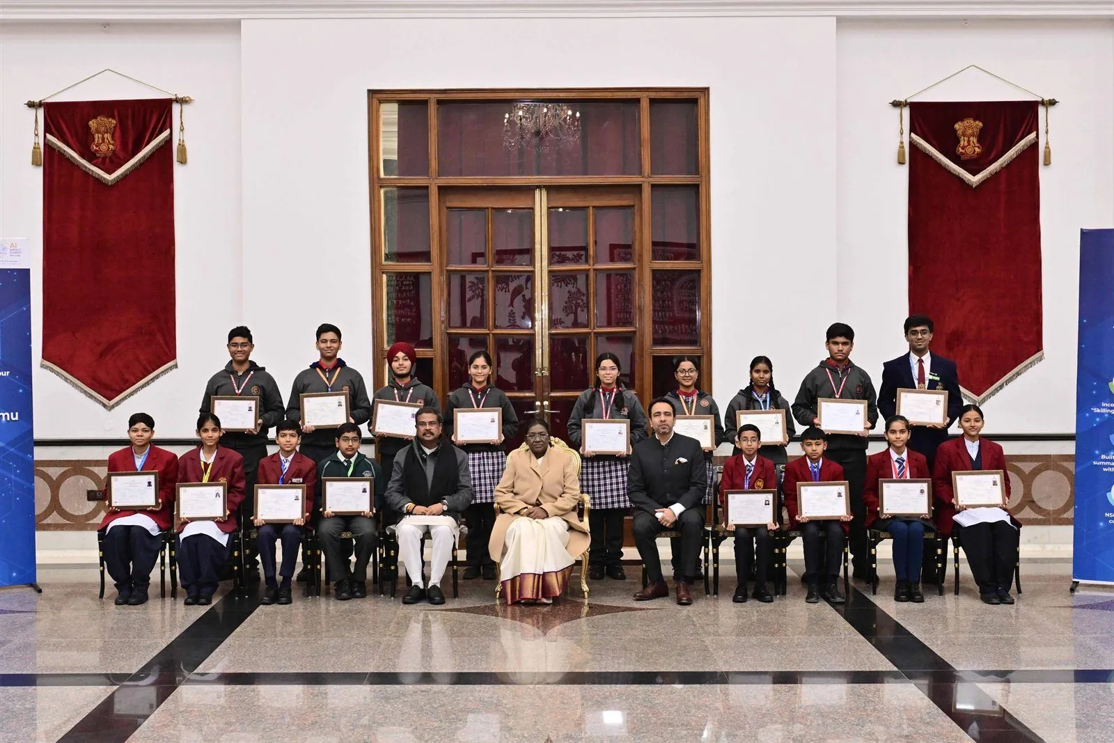 Being awarded by the President of India