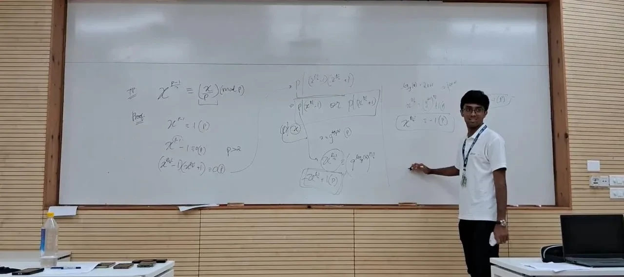 Presenting a proof of Euler’s Criterion on a whiteboard