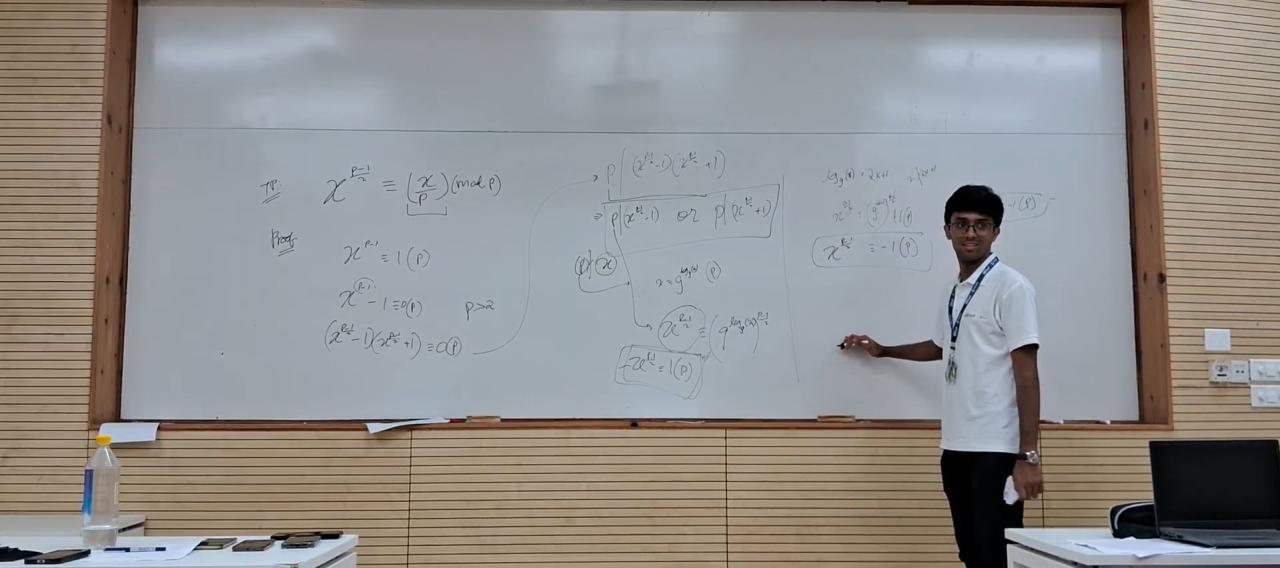 Euler's Criterion and quadratic residues, Number Theory mid-term presentation.