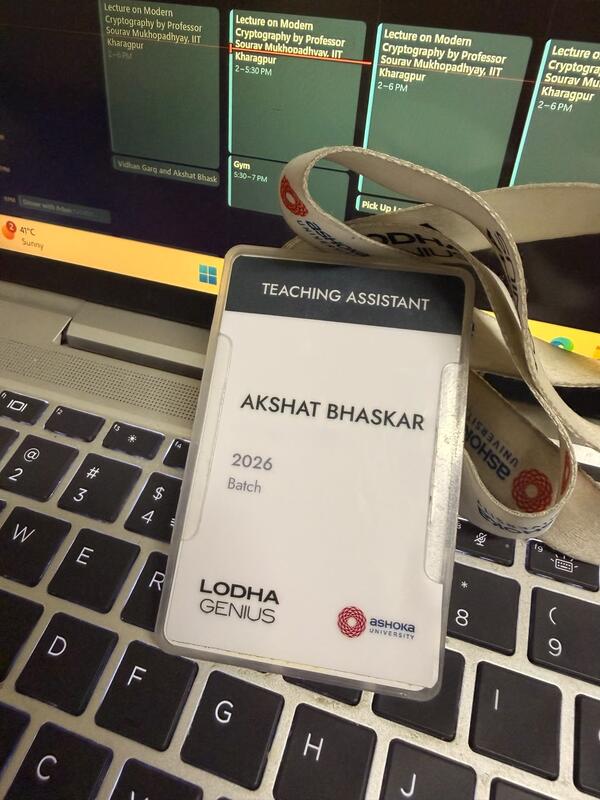 Teaching Assistant, Lodha Genius Programme 2026.