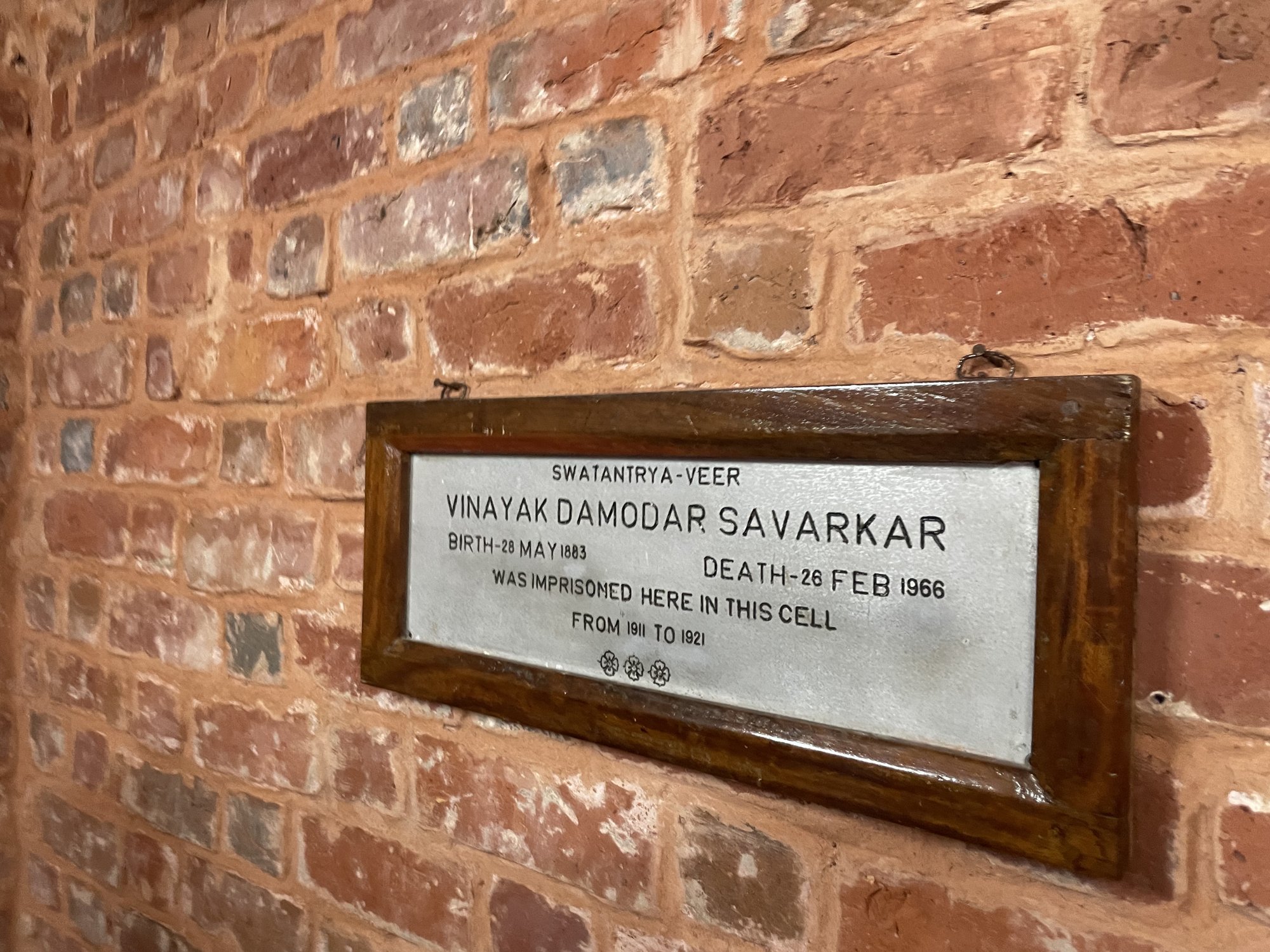 Vinayak Savarkar's cell at the infamous Kaala Paani Jail